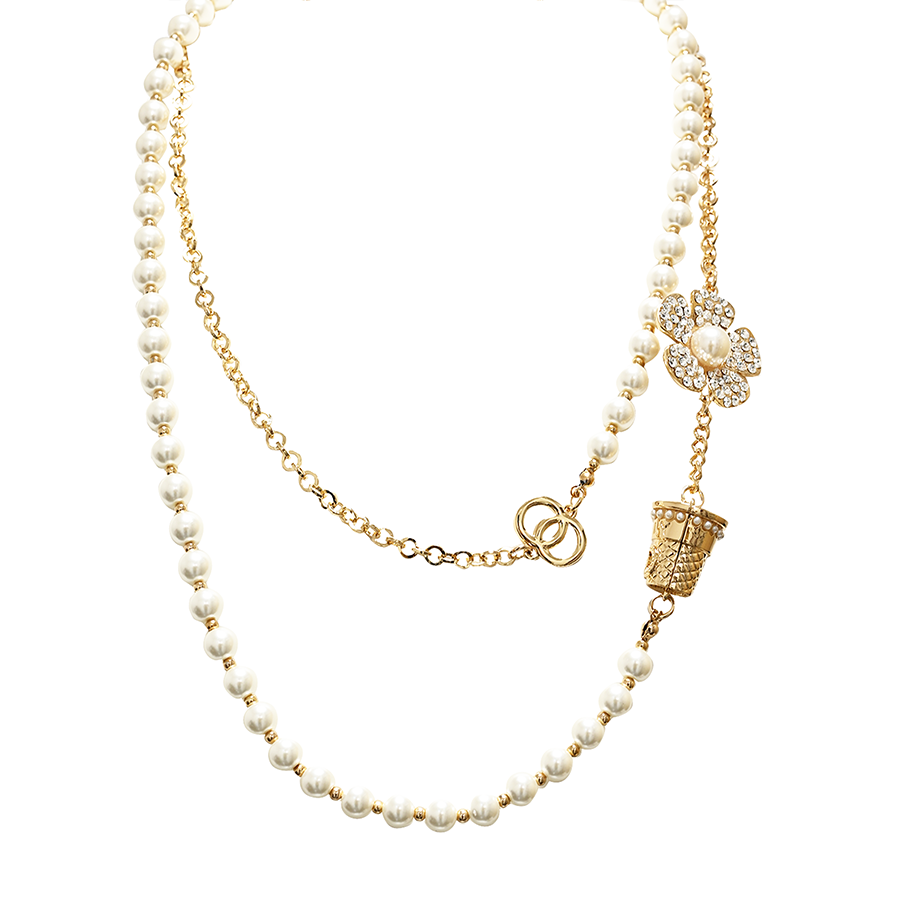 オープンセール 福袋 E CERCHIO DOPPIO CON PERLE META CATENA META LUNGA COLLANA FIORE S16053A - ボディ・フェイスケア